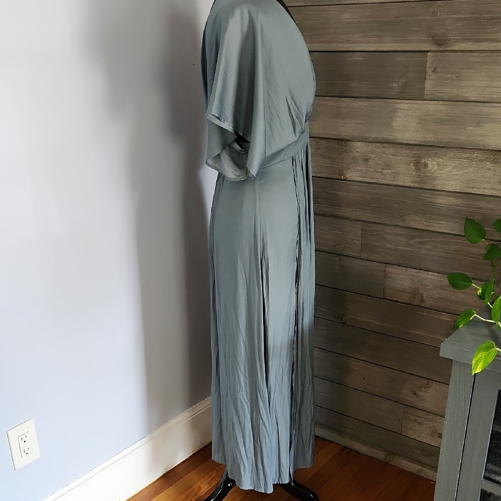 Chic Grecian Goddess Maxi Dress Kimono Sleeves | Dusty Teal | Grade & Gather M - Picture 5 of 9